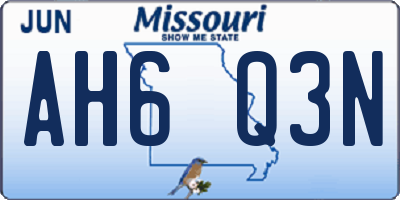 MO license plate AH6Q3N