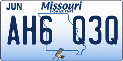 MO license plate AH6Q3Q