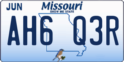 MO license plate AH6Q3R