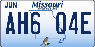 MO license plate AH6Q4E