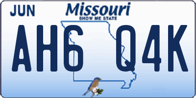 MO license plate AH6Q4K