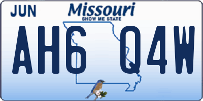 MO license plate AH6Q4W