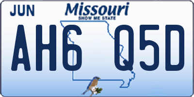 MO license plate AH6Q5D