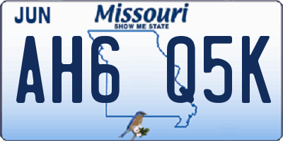 MO license plate AH6Q5K
