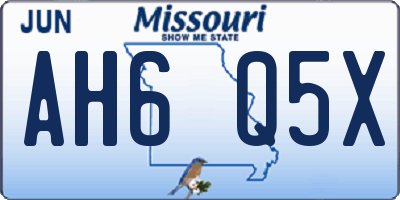 MO license plate AH6Q5X