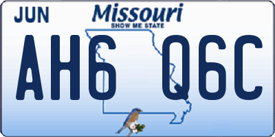 MO license plate AH6Q6C