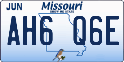 MO license plate AH6Q6E