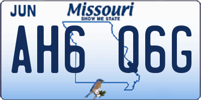 MO license plate AH6Q6G