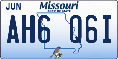 MO license plate AH6Q6I