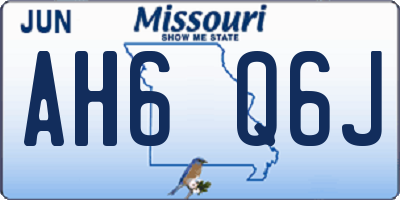 MO license plate AH6Q6J