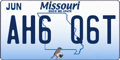 MO license plate AH6Q6T