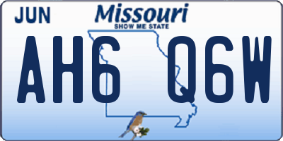 MO license plate AH6Q6W