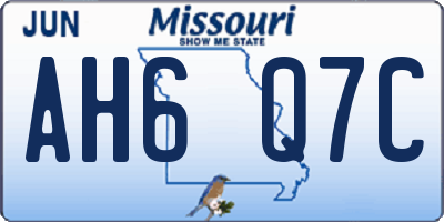 MO license plate AH6Q7C