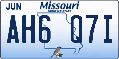 MO license plate AH6Q7I