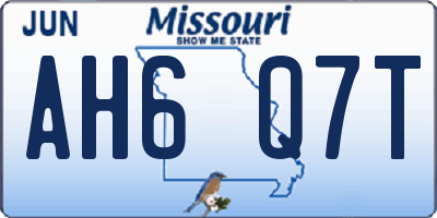 MO license plate AH6Q7T