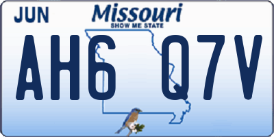 MO license plate AH6Q7V