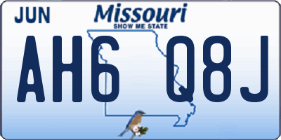 MO license plate AH6Q8J