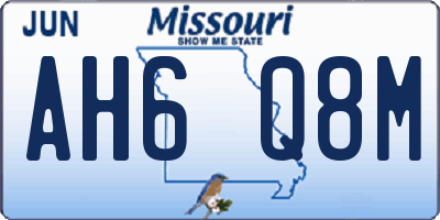 MO license plate AH6Q8M