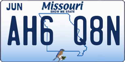 MO license plate AH6Q8N