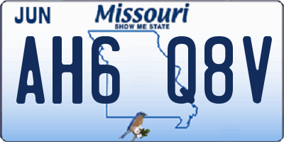 MO license plate AH6Q8V