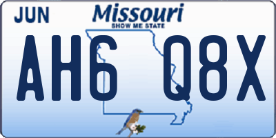 MO license plate AH6Q8X