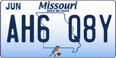 MO license plate AH6Q8Y