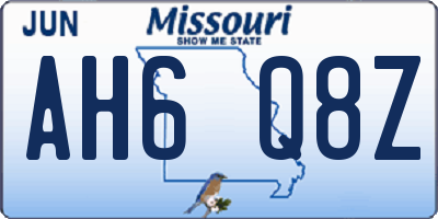 MO license plate AH6Q8Z