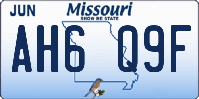 MO license plate AH6Q9F