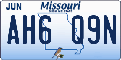 MO license plate AH6Q9N