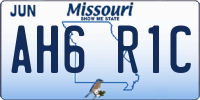 MO license plate AH6R1C