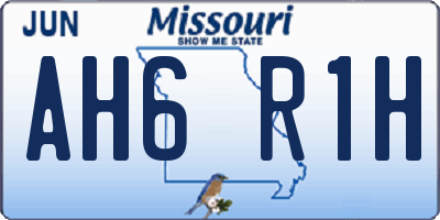 MO license plate AH6R1H