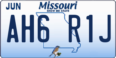 MO license plate AH6R1J