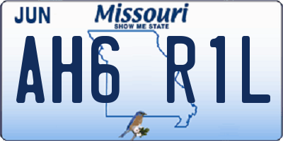 MO license plate AH6R1L