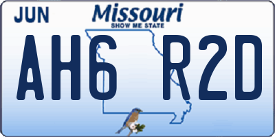 MO license plate AH6R2D