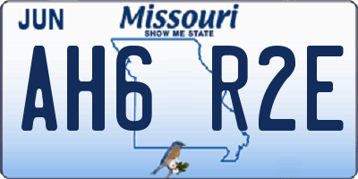 MO license plate AH6R2E