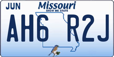 MO license plate AH6R2J