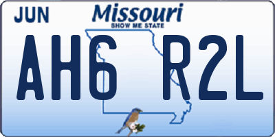 MO license plate AH6R2L