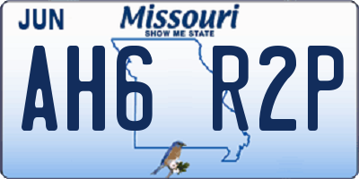 MO license plate AH6R2P