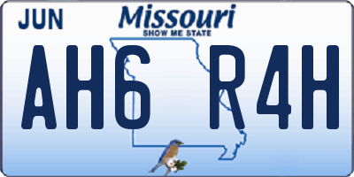 MO license plate AH6R4H