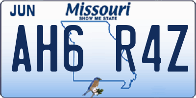 MO license plate AH6R4Z