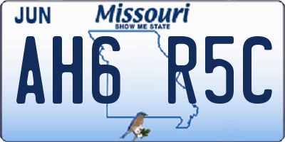 MO license plate AH6R5C