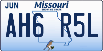 MO license plate AH6R5L