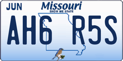 MO license plate AH6R5S