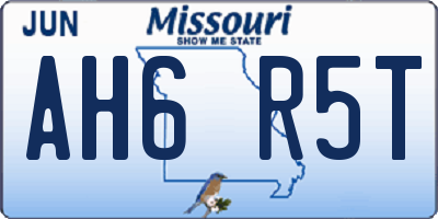 MO license plate AH6R5T