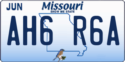 MO license plate AH6R6A