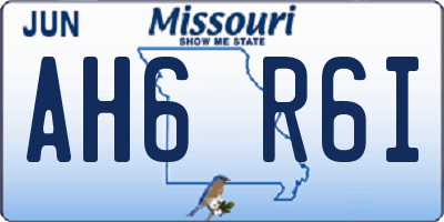 MO license plate AH6R6I