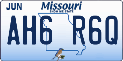 MO license plate AH6R6Q