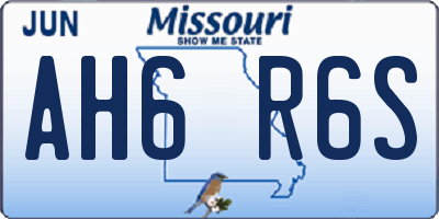 MO license plate AH6R6S