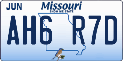 MO license plate AH6R7D