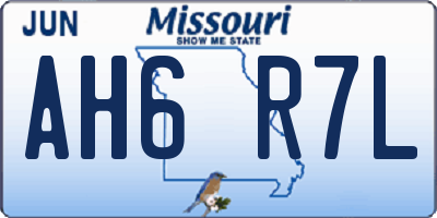 MO license plate AH6R7L